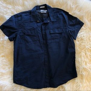 Calvin Klein Blue Slim Fit Button Down Shirt